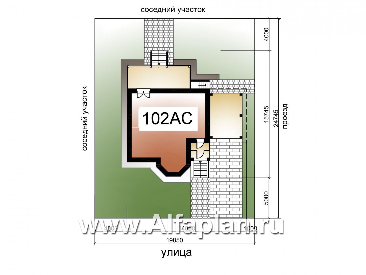 Проекты домов Альфаплан - «Шевалье плюс»- компактный дом с цокольным этажом - дополнительное изображение №4