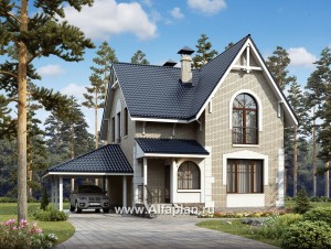 Проекты домов Альфаплан - Кирпичный дом «Оптима» для загородного отдыха - превью основного изображения